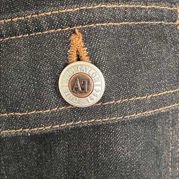 Ann Taylor Denim Jean Jacket Black Vintage Size Large - Picture 8 of 12